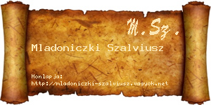 Mladoniczki Szalviusz névjegykártya